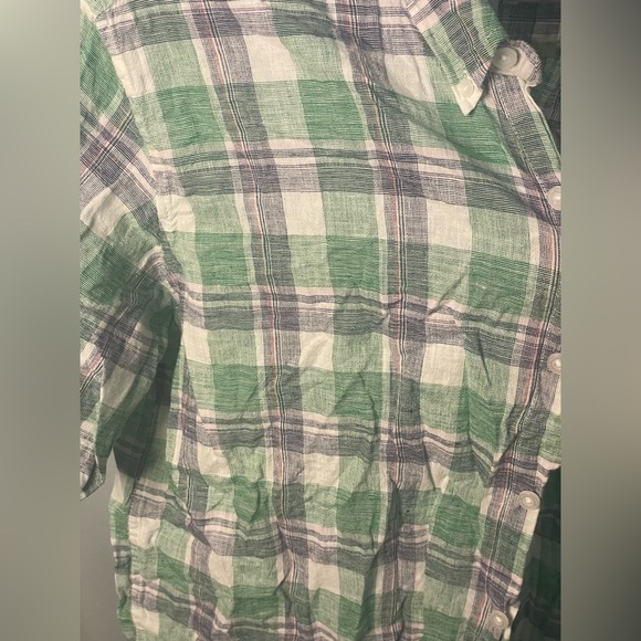 Weatherproof vintage Green Plaid Men's Shirt linen blend size XXL - Picture 2 of 8